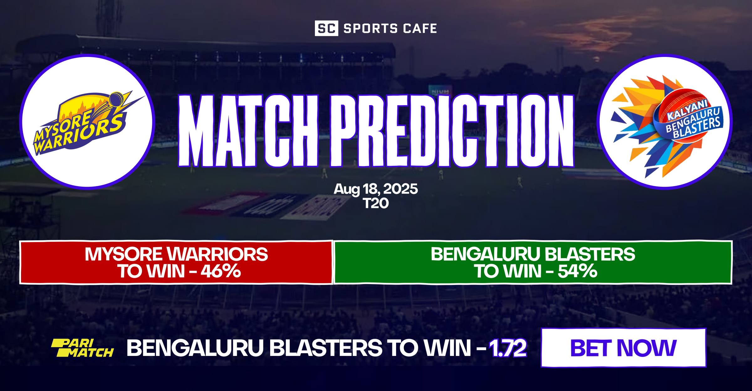Mysore Warriors vs Bengaluru Blasters